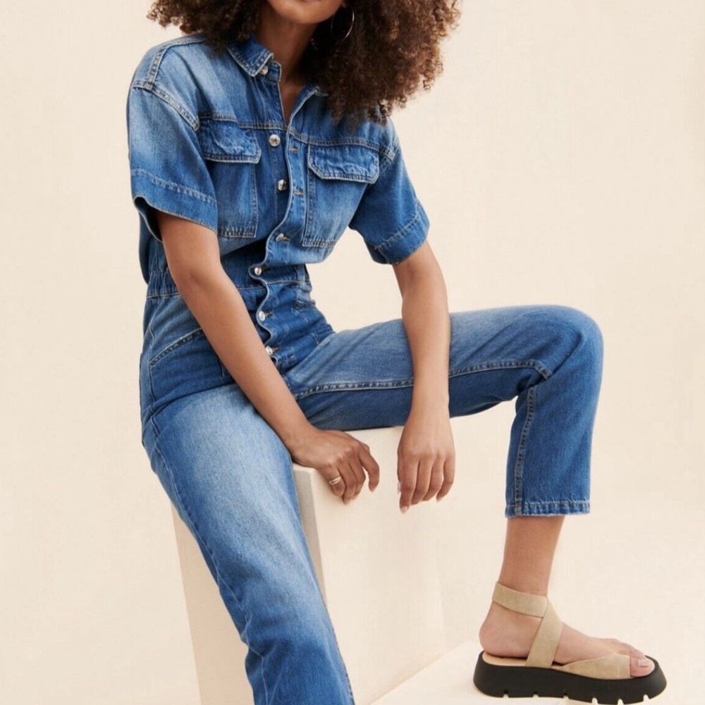 Free People We The Free Denim Jumpsuit